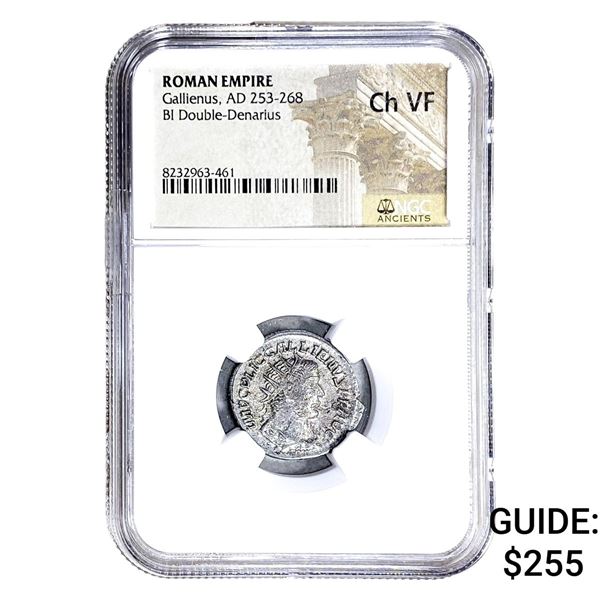Roman Gallienus, AD 253-268 BI Dbl-Denarius NGC Ch VF