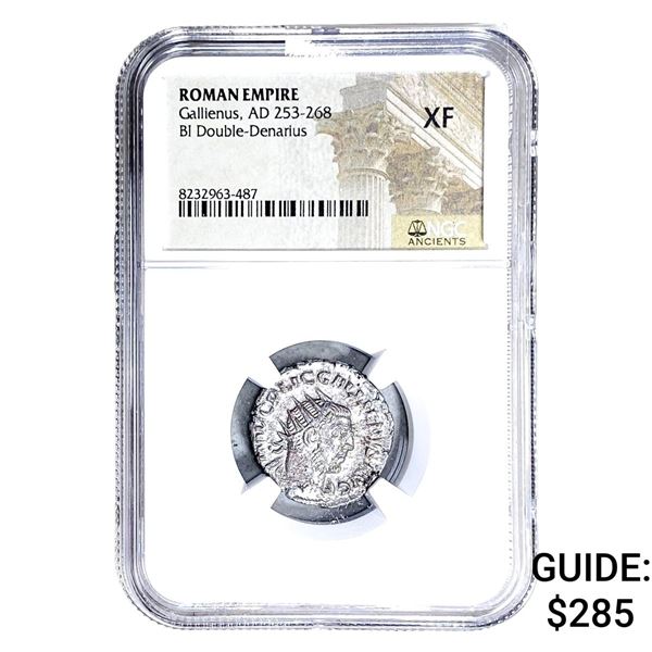Roman Gallienus, AD 253-268 BI Dbl-Denarius NGC XF