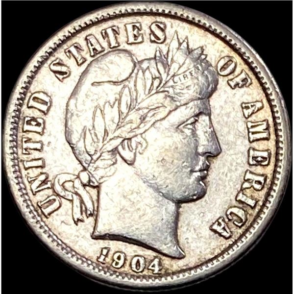 1904 Silver Barber Dime NEARLY UNCIRCULATED
