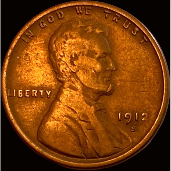 1912-S Bronze Lincoln Wheat Cent LIGHTLY CIRCULATED