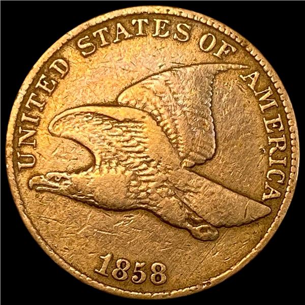 1858 Copper-Nickel Flying Eagle Cent NEARLY UNCIRCULATED