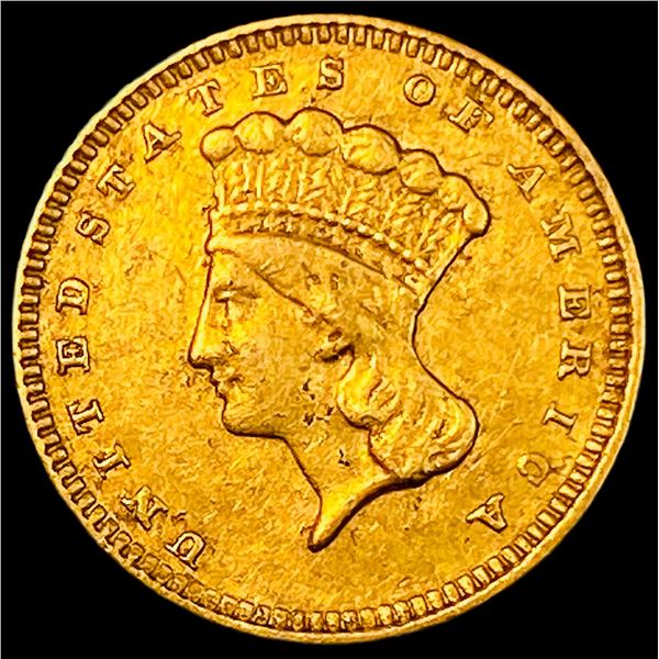 1873 Gold $1 Indian Head Type 3 CLOSELY UNCIRCULATED