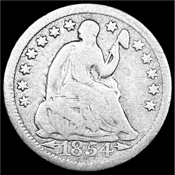 1854 Arrows Seated Liberty Half Dime NICELY CIRCULATED