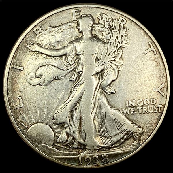 1938-D Silver Half Dollar LIGHTLY CIRCULATED