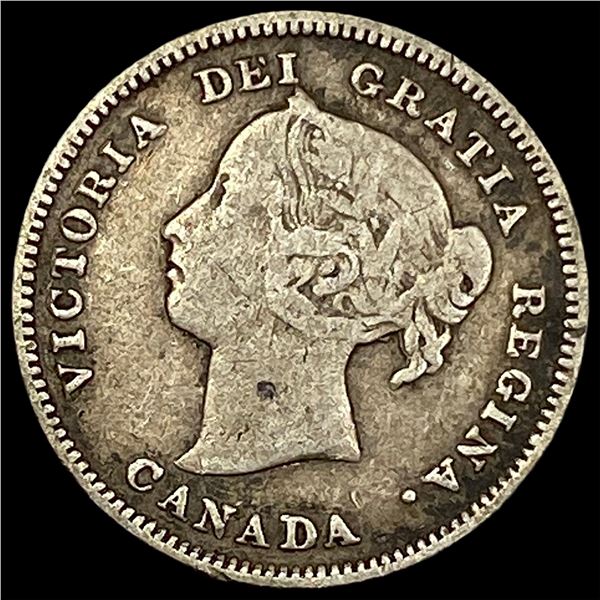 1886 Canada Silver 5 Cents LIGHTLY CIRCULATED