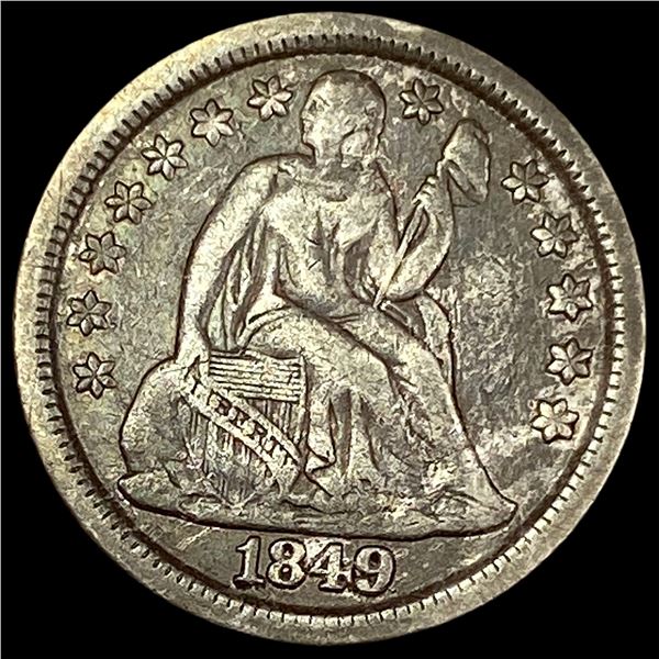 1849 Seated Liberty Dime LIGHTLY CIRCULATED