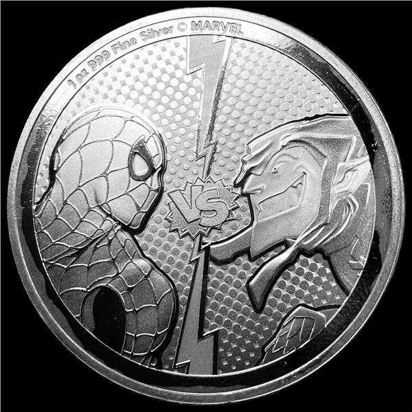 2024 Niue 1 oz Silver $2 Marvel Spider-Man vs Green Goblin SUPERB GEM BU