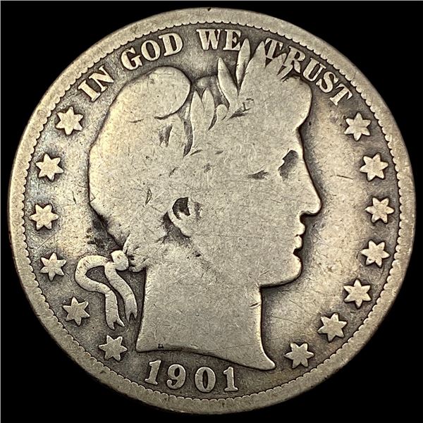 1901-S Silver Barber Half Dollar NICELY CIRCULATED
