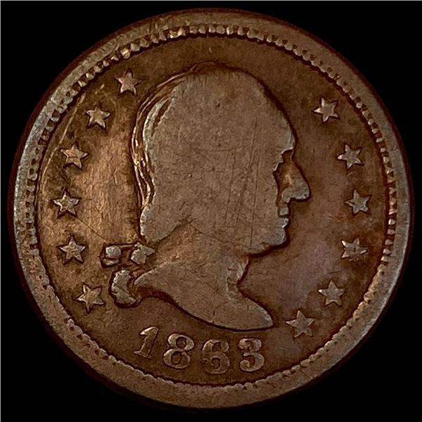 1863 Civil War token LIGHTLY CIRCULATED