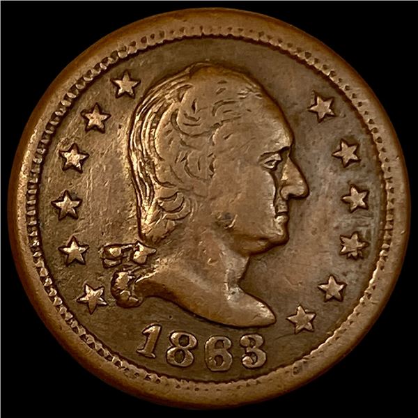 1863 Civil War Token - George Washington LIGHTLY CIRCULATED