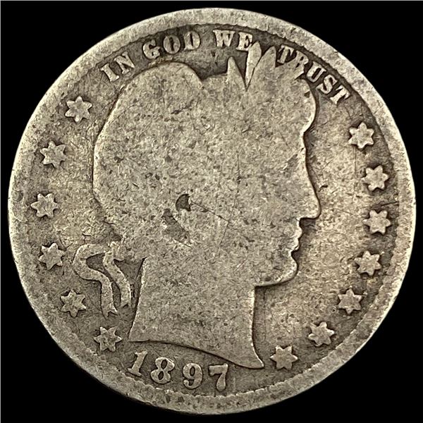 1897-O Silver Barber Quarter NICELY CIRCULATED