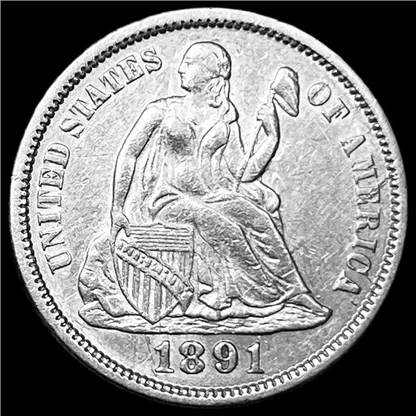1891 Silver Dime CLOSELY UNCIRCULATED
