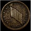 Image 1 : 1863 Civil War Token - "The Flag of Our Union" LIGHTLY CIRCULATED