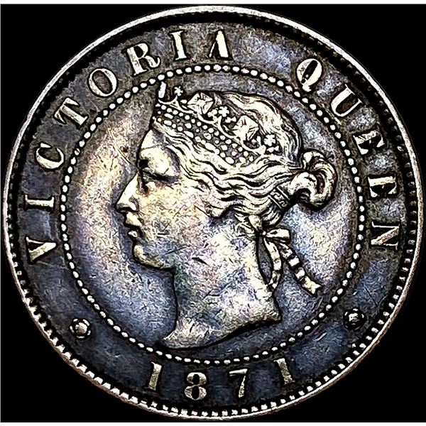 1871 Prince Edward Island Bronze One Cent LIGHTLY CIRCULATED