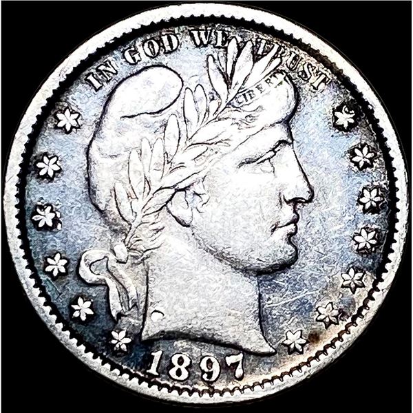 1897 Barber Silver Quarter NEARLY UNCIRCULATED
