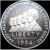 Image 1 : 1994-P Women in Military Silver Dollar CHOICE PROOF