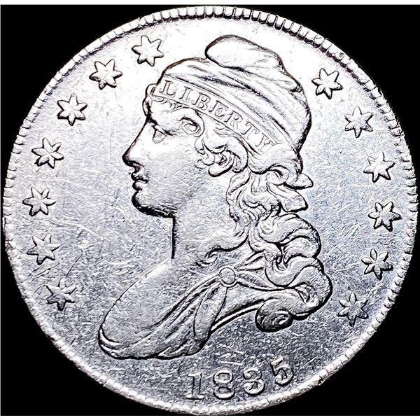 1835 Capped Bust Silver Half Dollar LIGHTLY CIRCULATED