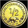 Image 2 : 1851 California Gold 1/2 Dollar Token HIGH GRADE