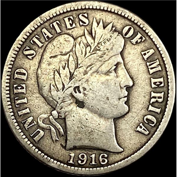 1916 Barber Dime LIGHTLY CIRCULATED