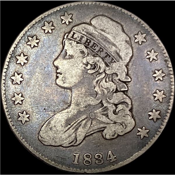 1834 Capped Bust Silver Half Dollar LIGHTLY CIRCULATED