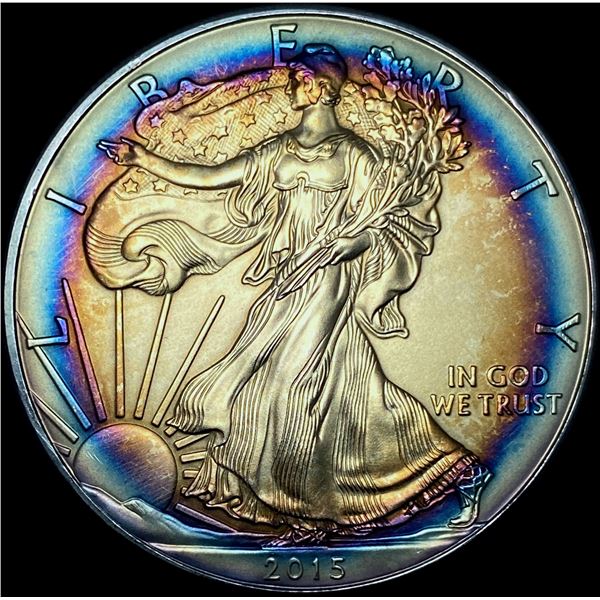 2015 Toned Silver American Eagle $1 SUPERB GEM BU