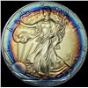 Image 1 : 2015 Toned Silver American Eagle SUPERB GEM BU