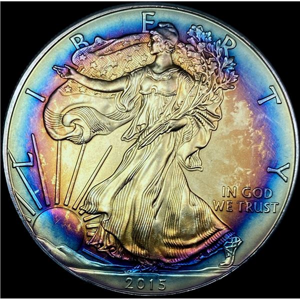 2015 Toned Silver American Eagle $1 SUPERB GEM BU