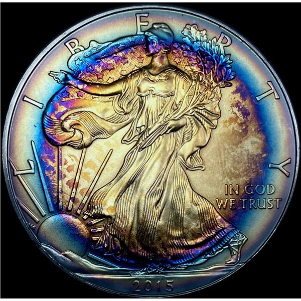 2015 Toned 1 oz Silver American Eagle $1 SUPERB GEM BU