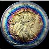 Image 1 : 2015 Toned Silver American Eagle SUPERB GEM BU