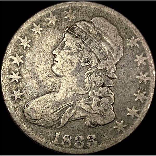 1833 Capped Bust Half Dollar LIGHTLY CIRCULATED