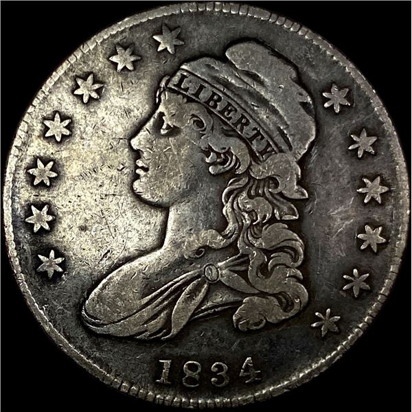 1834 Capped Bust Half Dollar LIGHTLY CIRCULATED