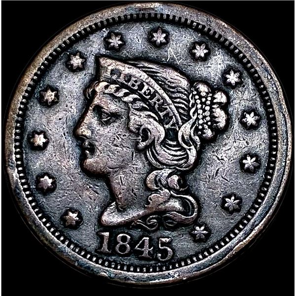 1845 Braided Hair Large Cent NEARLY UNCIRCULATED