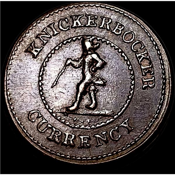 1863 Knickerbocker Currency Civil War Token NEARLY UNCIRCULATED