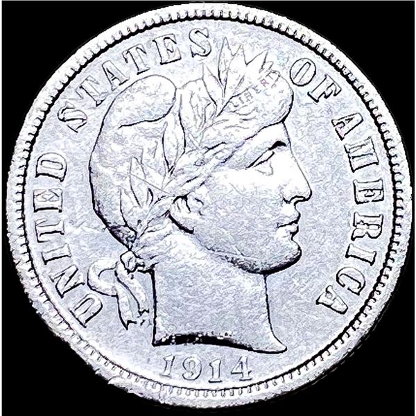 1914-D Silver Barber Dime NEARLY UNCIRCULATED
