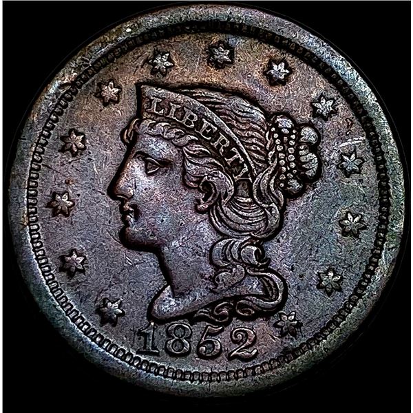1852 Braided Hair Large Cent NEARLY UNCIRCULATED