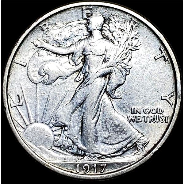 1917-S Silver Walking Liberty Half Dollar NEARLY UNCIRCULATED