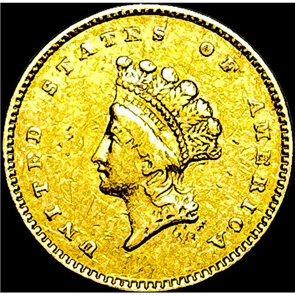 1854 Gold $1 Indian Head Type 2 CLOSELY UNCIRCULATED
