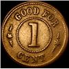 Image 2 : Knickerbocker Currency 1 Cent Token LIGHTLY CIRCULATED