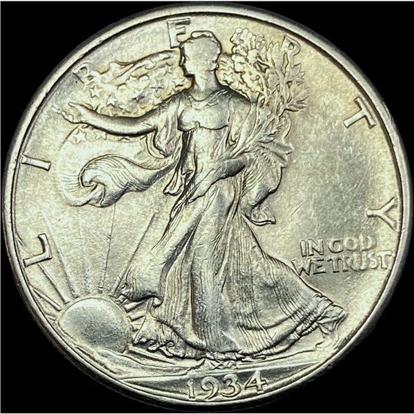 1934-S Silver Half Dollar Walking Liberty CHOICE AU