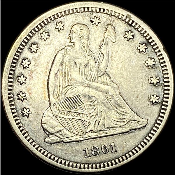 1861 Seated Liberty Quarter NEARLY UNCIRCULATED