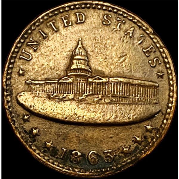 1863 Civil War Token - Army & Navy LIGHTLY CIRCULATED