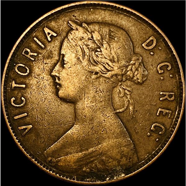 1865 Newfoundland Bronze 1 Cent LIGHTLY CIRCULATED