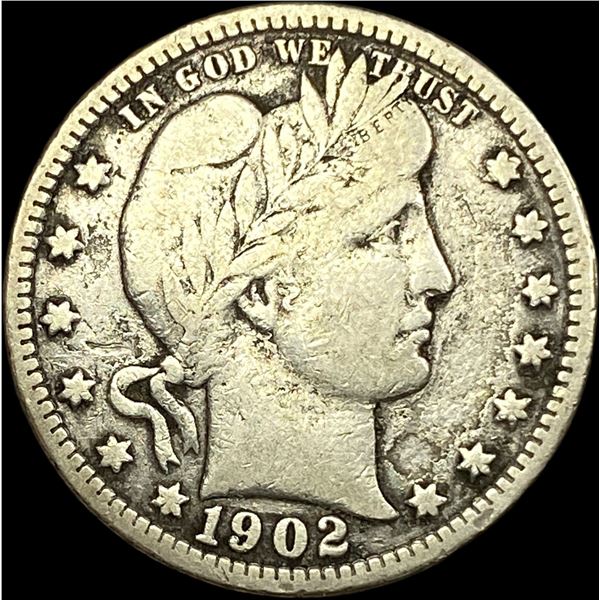 1902 Barber Silver Quarter LIGHTLY CIRCULATED