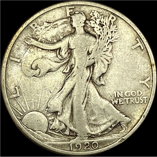 1920-S Silver Walking Liberty Half Dollar LIGHTLY CIRCULATED