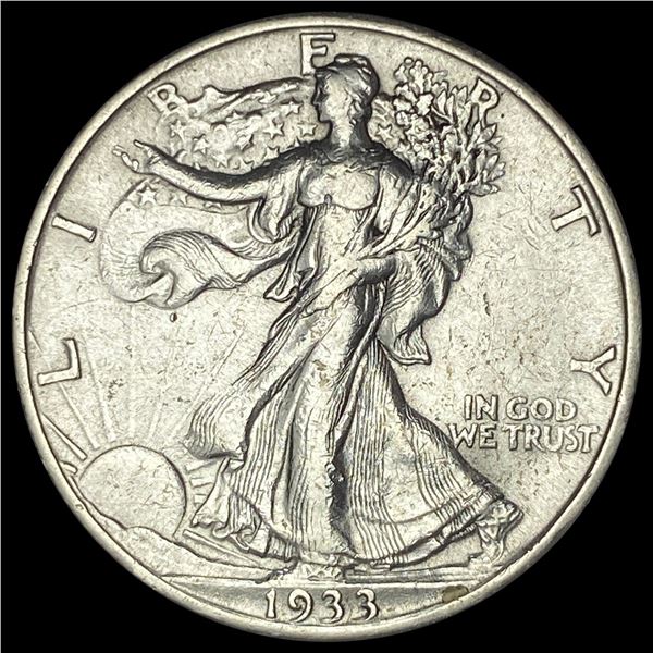 1933-S Silver Walking Liberty Half Dollar NEARLY UNCIRCULATED
