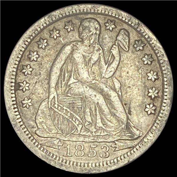 1853-O Silver Seated Liberty Dime NEARLY UNCIRCULATED