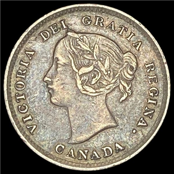 1896 Canada Silver 5 Cents NEARLY UNCIRCULATED