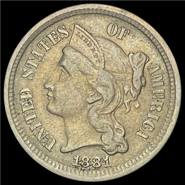 1881 Nickel Three-Cent Piece CLOSELY UNCIRCULATED