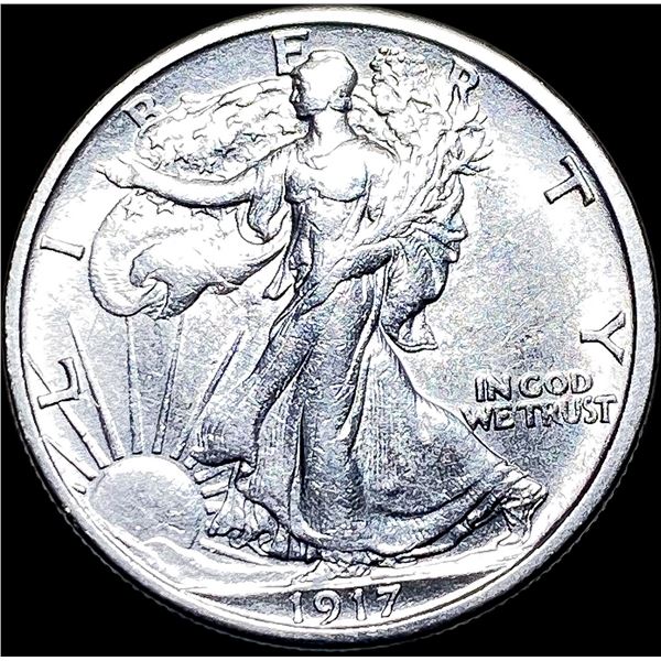 1917-S Silver Walking Liberty Half Dollar CLOSELY UNCIRCULATED
