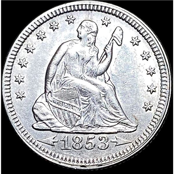 1853 Arrows Seated Liberty Quarter CLOSELY UNCIRCULATED